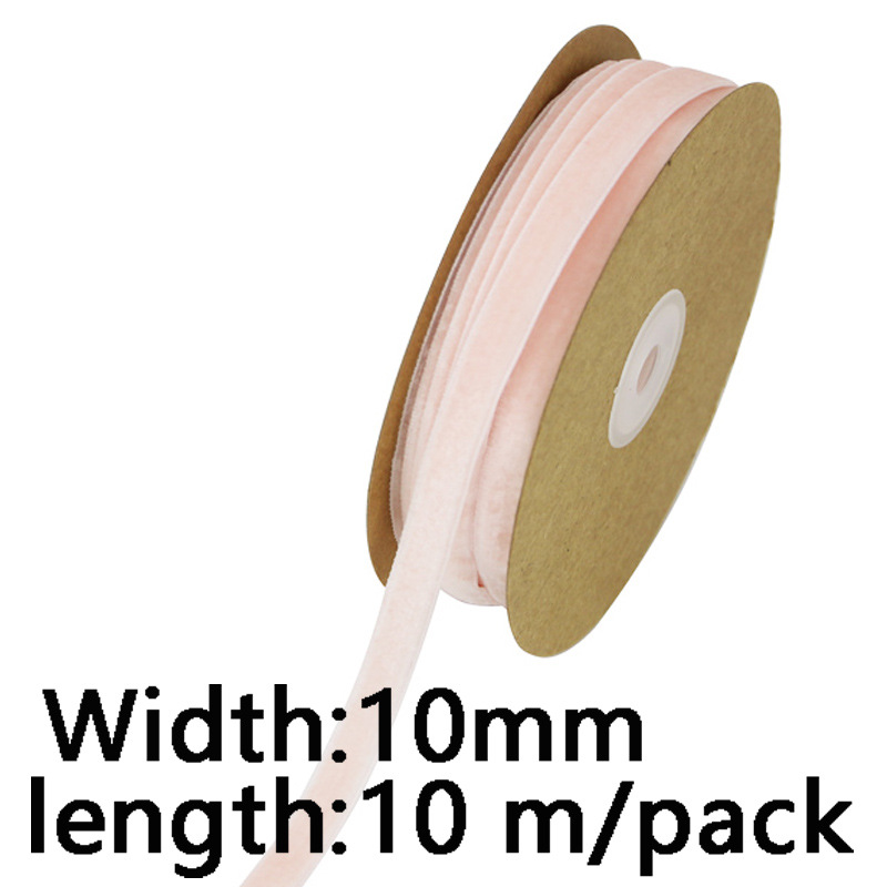 1cm cinta de flocado cinta de terciopelo unilateral tela de decoración de vacaciones arco hecha a mano costura al por mayor 10m paquete