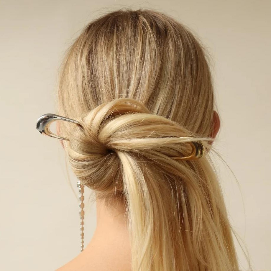 Jie Ding Europa y América acero inoxidable metal simple en forma de U pinzas de cabello de cabello de cabello de cabello de acero universal tocado transfronterizo