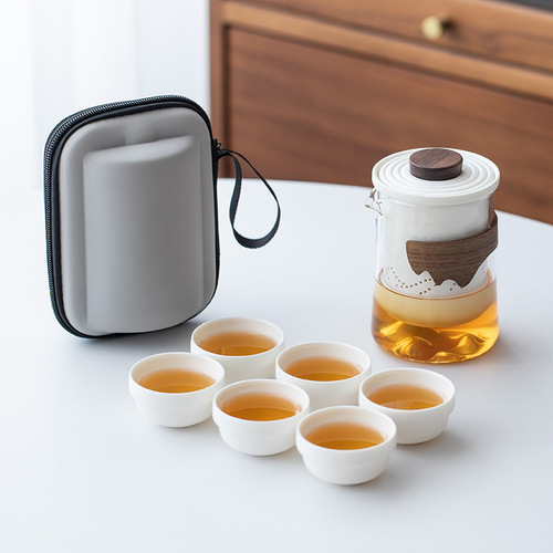 Ningxuan Portable Travel Tea Set Dragon Boat Festival Outdoor Boutique Portable Anti-scald Quick Cup High-end Gift