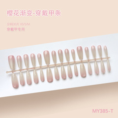 樱花渐变猫眼高级质感气质少女风御姐风显白美甲中款30-T穿戴甲