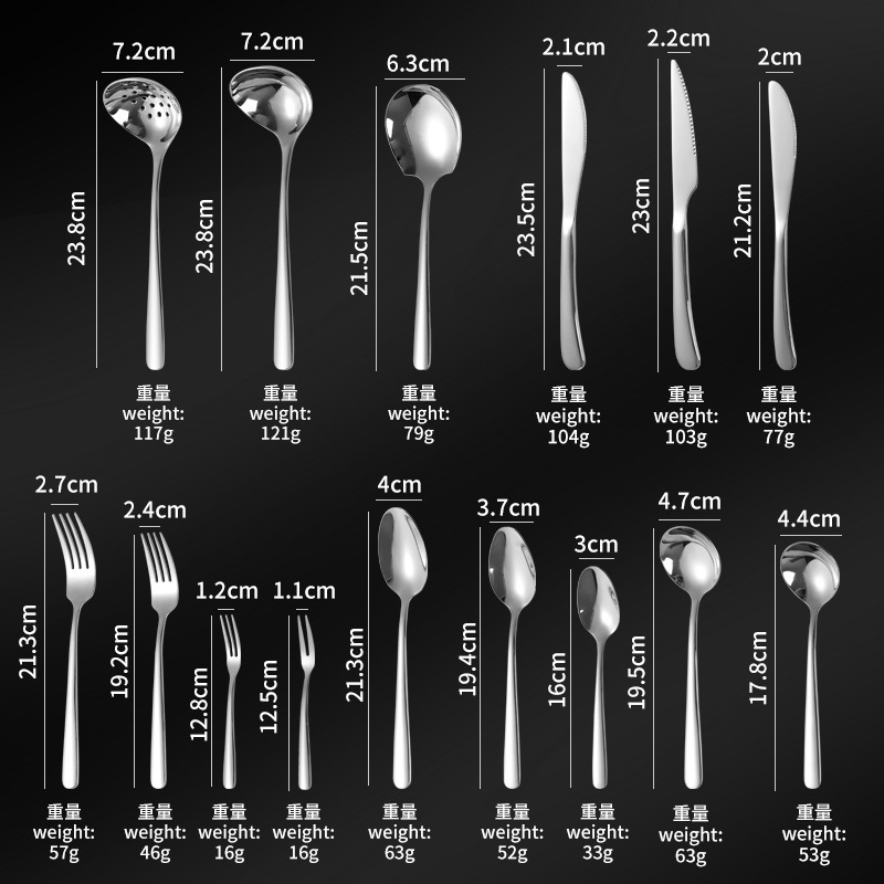 Cross-Border 316 Stainless Steel Western Cutlery Set Elegant Steak Knife, Fork, Spoon, Fish Knife, Salad Spoon, Fork 25-Piece Set Wholesale Cross-Border 316 Stainless Steel Western Cutlery Set Elegant Steak Knife, Fork, Spoon, Fish Knife, Salad Spoon, Fork 25-Piece Set Wholesale
