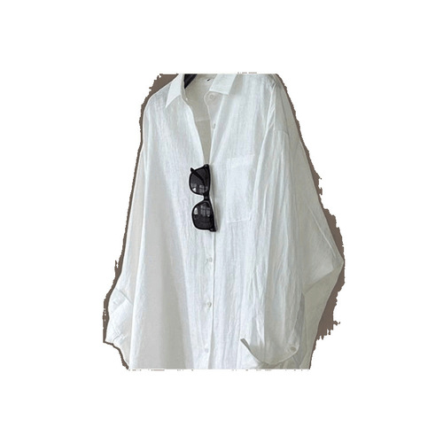 Han Yaiyin 2025 Trendy Long-Sleeve Sun Shirt for Women Spring and Summer Thin Version Loose Casual Workwear Top