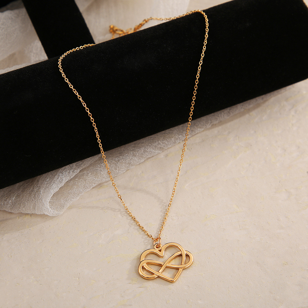Simple Style Heart Shape Alloy Plating Pendant Necklace