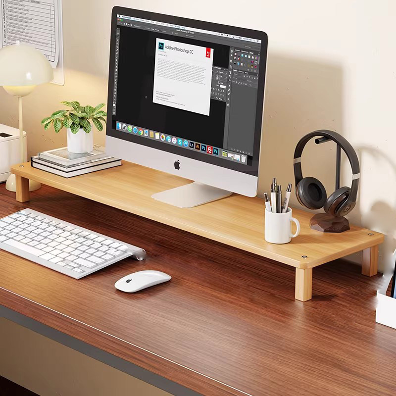 Computer Monitor Stand, Screen Heightening Base, Desktop Monitor Support Stand, Solid Wood Desktop Multifunctional Keyboard Tray Computer Monitor Stand, Screen Heightening Base, Desktop Monitor Support Stand, Solid Wood Desktop Multifunctional Keyboard Tray