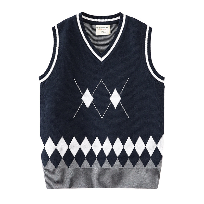 V-V-cuello DE LOS NIÑOS punto camisa chaleco 2023 estilo coreano ropa de los Niños Estudiantes y niñas suéter chaleco al por mayor