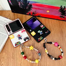 卡通立体马里奥适用华为PuraX手机壳折叠屏三星ZFLIP7挂链6保护套
