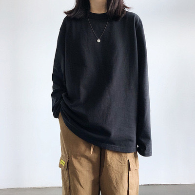 Primavera y otoño camiseta de manga larga de mujer nueva camiseta blanca suelta con ropa de base coreana fabricantes de ropa de mujer fuente