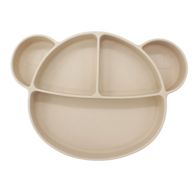 Transfronterizos de plato de silicona para niños bacon de comidas de grado alimenticio suplemento tazón cucharas de alimentación infantil cubiertos para bebés