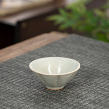 陶瓷品茗杯手工陶瓷客杯茶碗茶盏中式功夫茶单杯粗陶手绘大主人杯