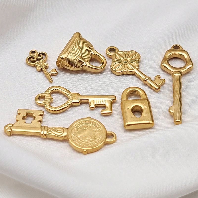 1g Weight Pendant Jewelry Making Type DIY Ornament Accessories Classification 1 Piece Quantity 304 Stainless Steel Material Key Pattern All Seasons Season Inlay Design Vacation, Classic Style Style 1 Piece 304 Stainless Steel Key Pendant 1