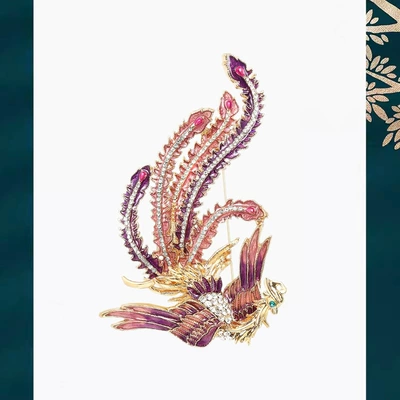 Enamel Phoenix Corsage, Niche – Yaxa sancaqları - purple-habitat-phoenix-brooch