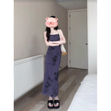 法式御姐风收腰显瘦紫色连衣裙2025新款超好看纯欲甜辣绝美裙子夏