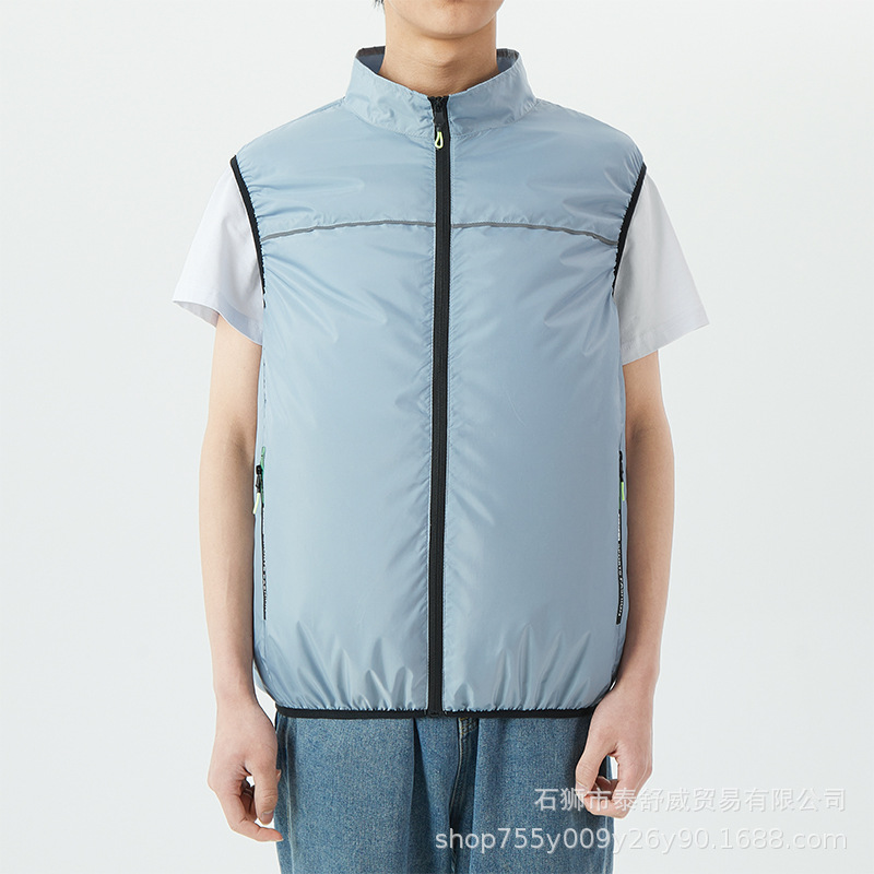 Transfronterizos de verano enfriamiento de aire acondicionado de tres agujeros ropa de ventilador de refrigeración recargable ropa de aire acondicionado al aire libre calor chaleco de ocio