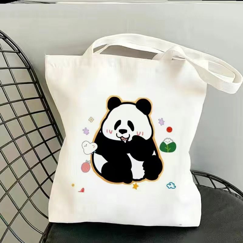 Flora panda caricatura bolsa de lona de hombro nueva bolsa de mano inswind nueva bolsa de mano para viajar estudiantes