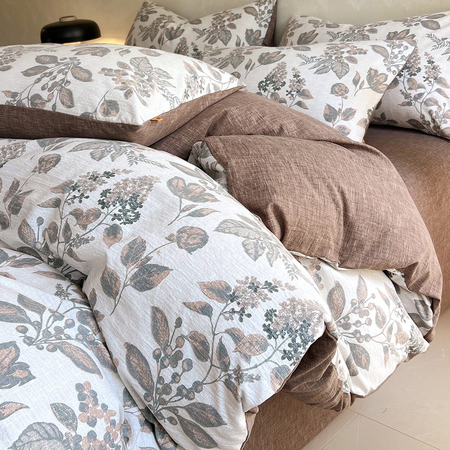 Nuevo algodón de alto peso, lino de cuatro piezas, ropa de cama desnuda para dormir, sábanas gruesas, cubierta de colchón de tres piezas