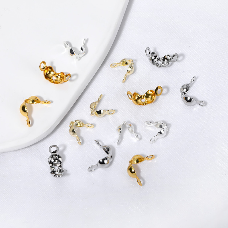 18K Real Gold Color-Preserving Double Clasp Fixed Clasp DIY Jewelry Accessories Bead Chain Clasp Bead Finishing Clasp Material