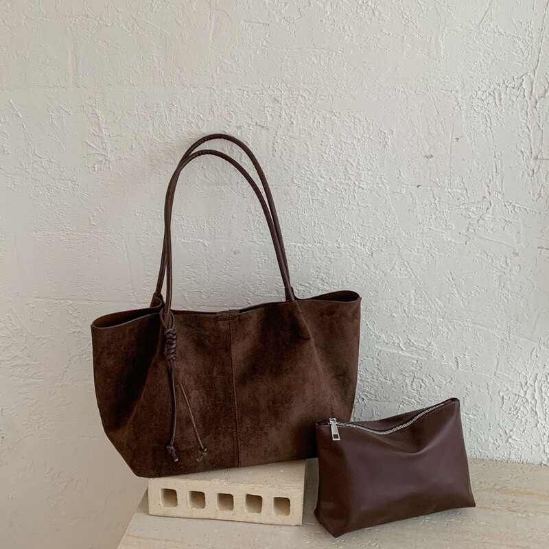 Large-capacity tote bag for women, 2026 hot-selling Korean version, high-end fashion versatile retro trendy shoulder bag with a matching small bag Large-capacity tote bag for women, 2026 hot-selling Korean version, high-end fashion versatile retro trendy shoulder bag with a matching small bag