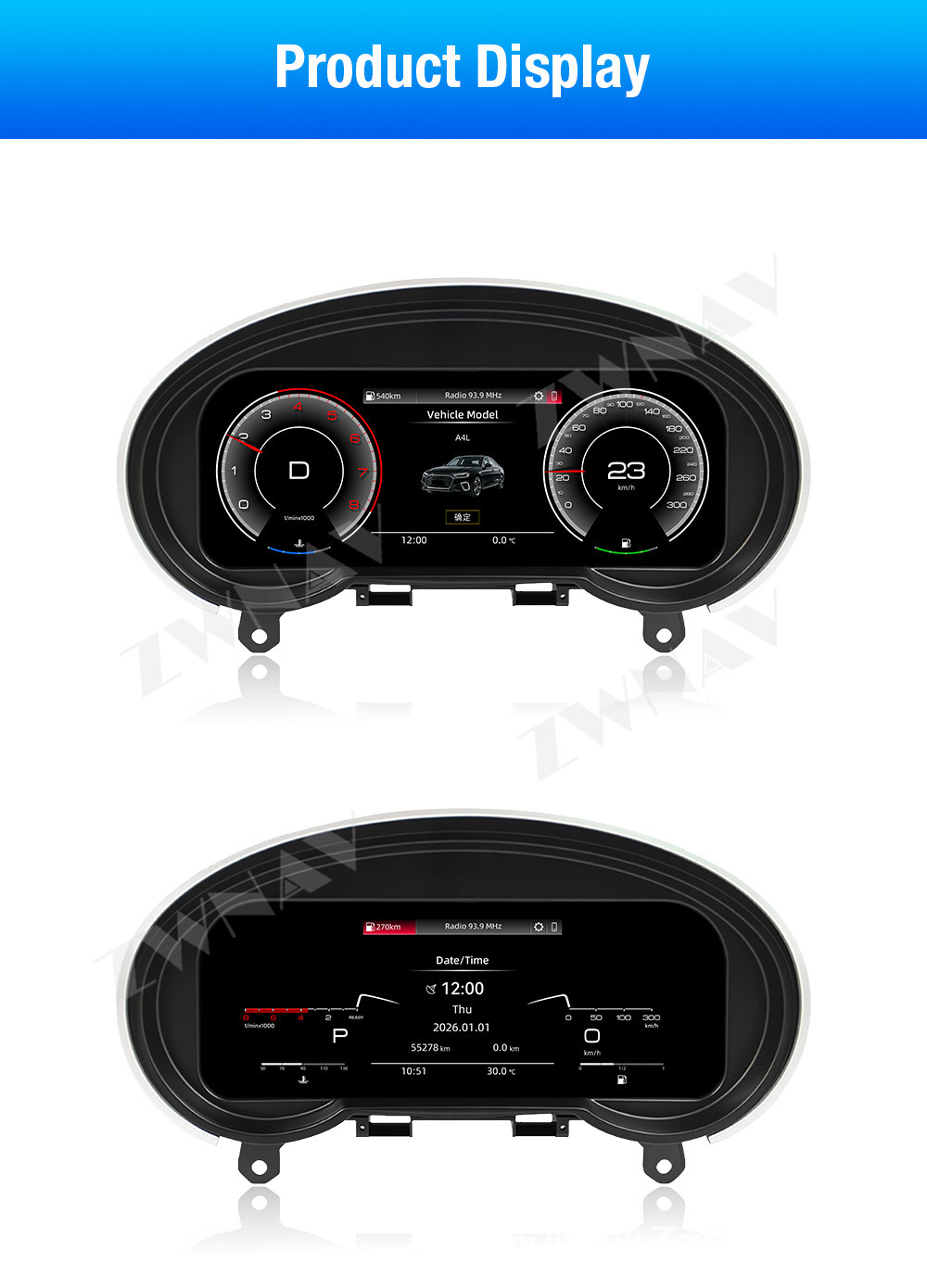 Suitable for 2008-2014 Audi TT full LCD instrument cluster 10.9inch multifunctional car odometer