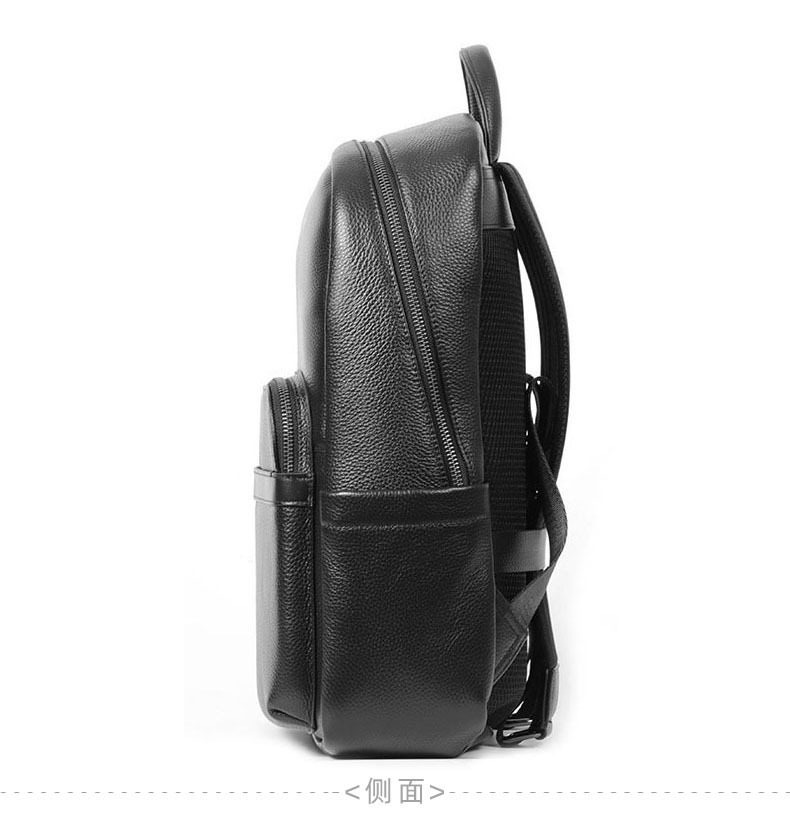 Ba lô nam da bò lớp đầu sức chứa lớn, túi du lịch kiêm túi đựng laptop 16 inch — Màu đen chi tiết 12