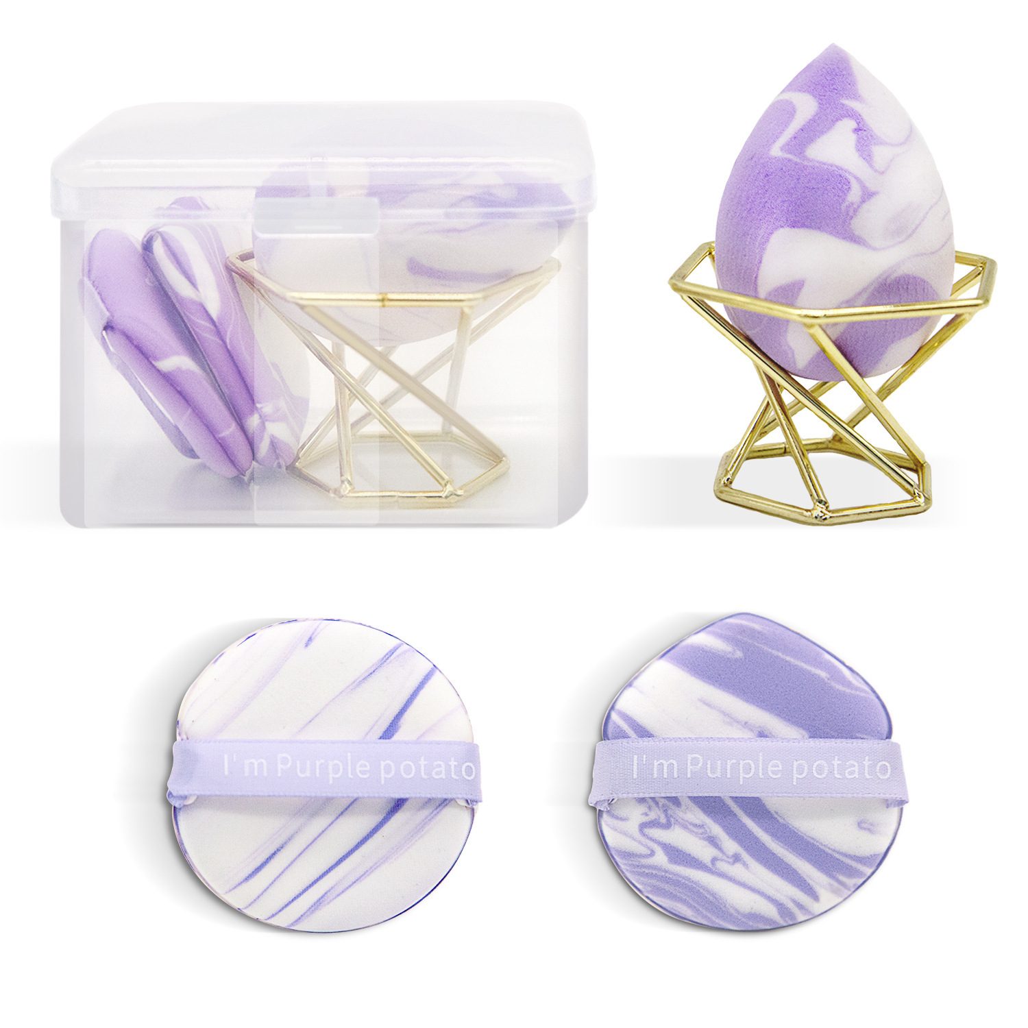 Spot transfronterizo caja de juego de soplo de polvo juego de huevo de belleza con colchón de aire