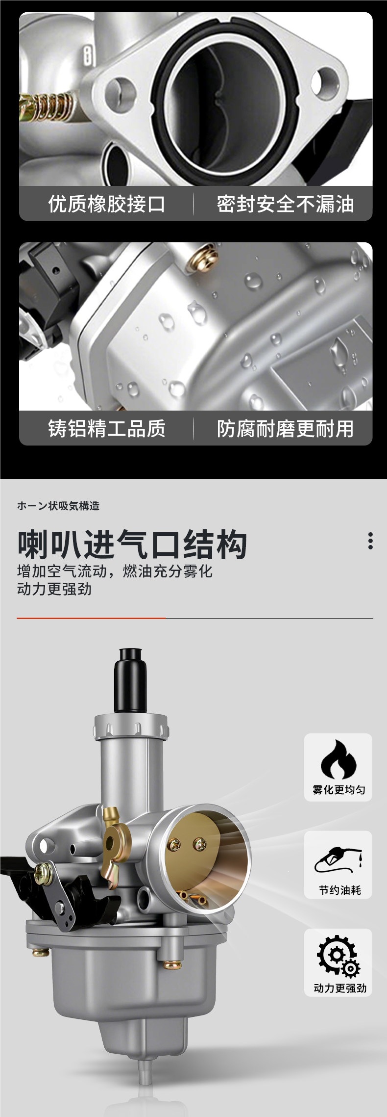 Motorcycle Cg125 150 Universal Carburetor for Men's Motorcycles Qianjiang Zongshen Loncin Jialing Tricycle Pz26/27/30