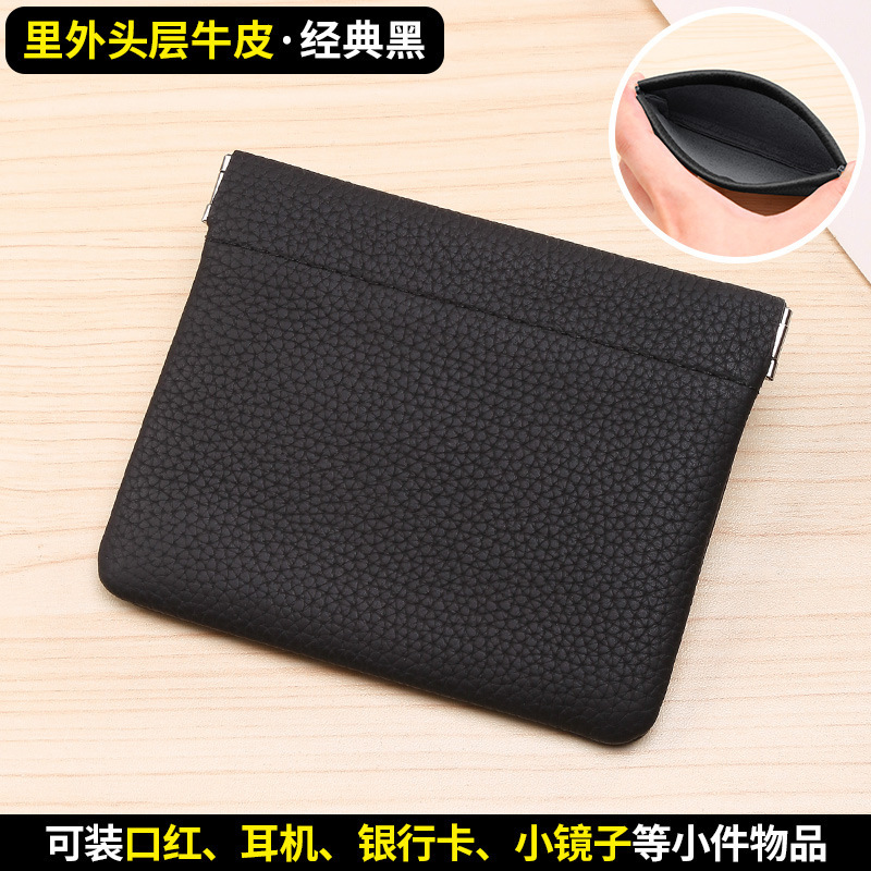 Cartera larga de piel de vaca real de capa superior autocerrada, pasaporte, licencia de conducir, conjunto de certificados, auriculares, lápiz labial, maquillaje, almacenamiento de línea de datos