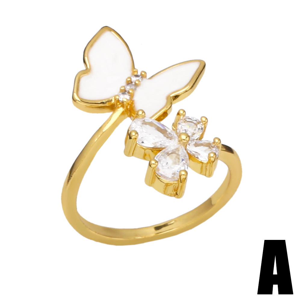 Fashion Butterfly Shaped Geometric Index Finger Simple Copper Ring Female
