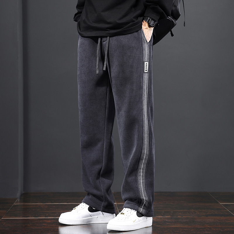 Pantalones deportivos de pana para hombre 2023 nuevo Otoño e Invierno otoño Boao terciopelo pantalones casuales de pierna ancha Pantalones deportivos para hombre