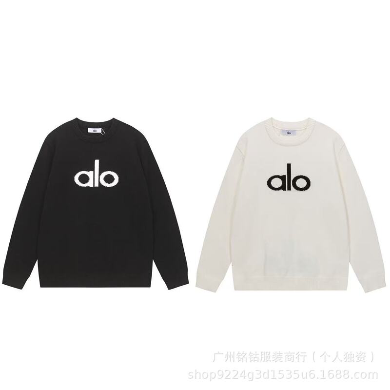 Cross-Border Fashion Hot Style High-Quality Autumn and Winter New Products Alo Trendyy Loose and Versatile Round Neck Knitted Sweaters for Men and Women Cross-Border Fashion Hot Style High-Quality Autumn and Winter New Products Alo Trendyy Loose and Versatile Round Neck Knitted Sweaters for Men and Women