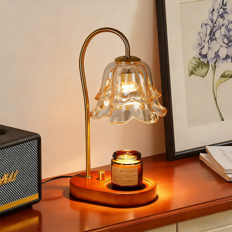 Melted Wax Lamp Bedroom Bedside Lamp French Retro Flameless Atmosphere Lamp Birthday Gift Table Lamp Cross-Border Lily of the Valley Aromatherapy Lamp