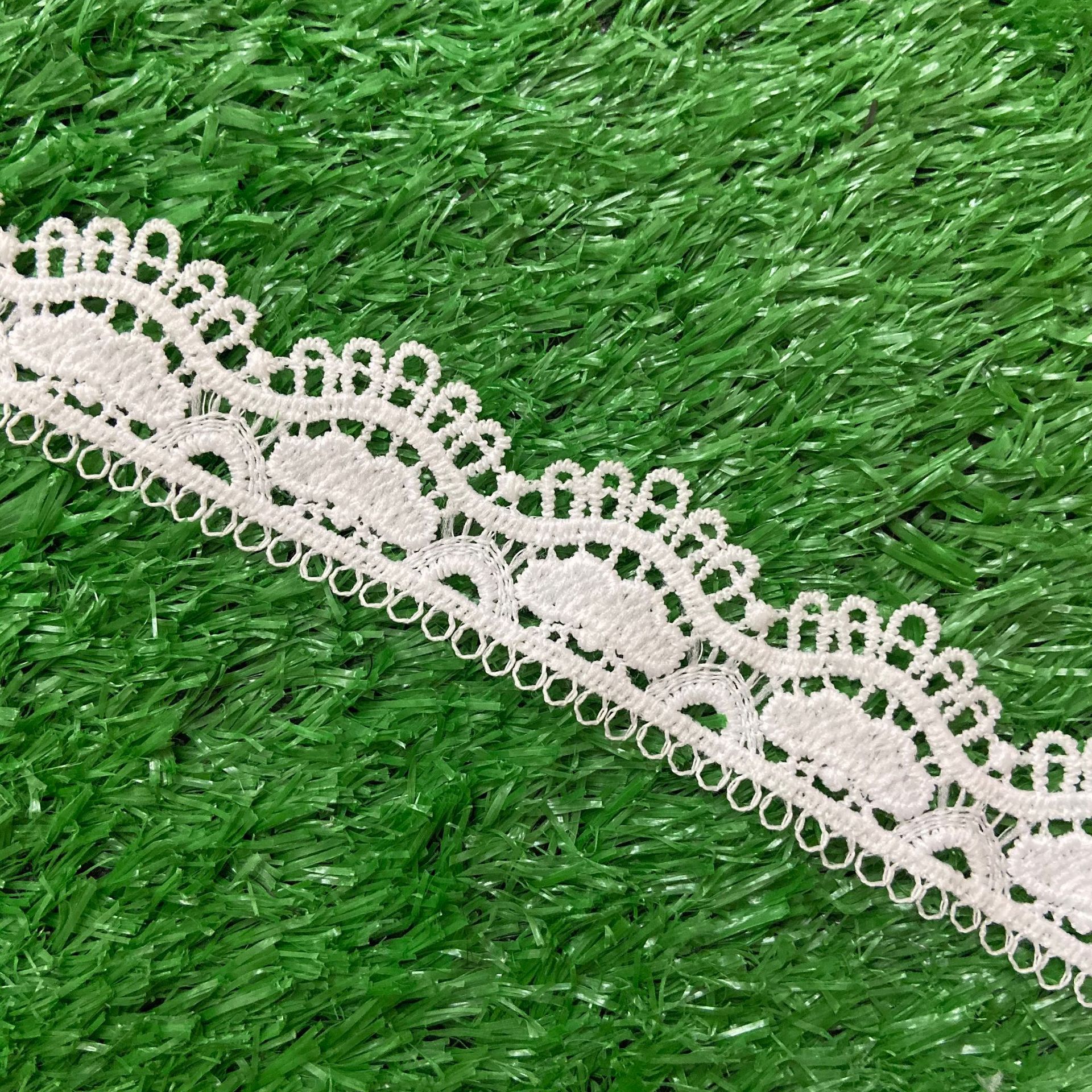 现货 水溶牛奶丝刺绣花边 2021蕾丝新款床上用品服装家居软饰辅料