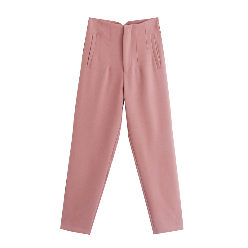 Frauen 2023 Frühjahr Neue 33 Farbe Hohe Taille Hosen Slim Fit Casual Hosen A8YS9385F_voghion.com