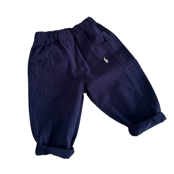 Demi-season children's elastic solid color trousers for boys girl's…