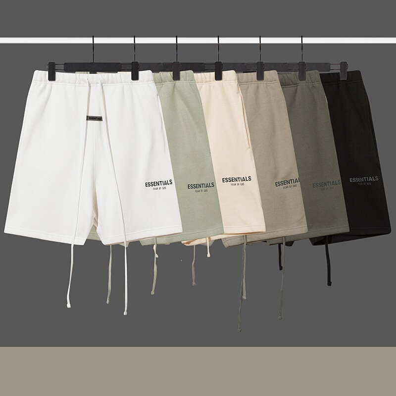 Essentials Hhh Double-Line Shorts American Style Trendy Brand Letter Print Unisex High Street Casual Summer Sports Shorts Essentials Hhh Double-Line Shorts American Style Trendy Brand Letter Print Unisex High Street Casual Summer Sports Shorts