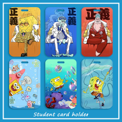 New Cute SpongeBob Student Cartoon Card Case ID Holder Public Transport Subway Access IC Card Protector