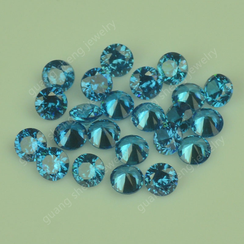 现促sapphire宝蓝色合成立方氧化锆锆石 小圆形蓝锆裸石人造宝石