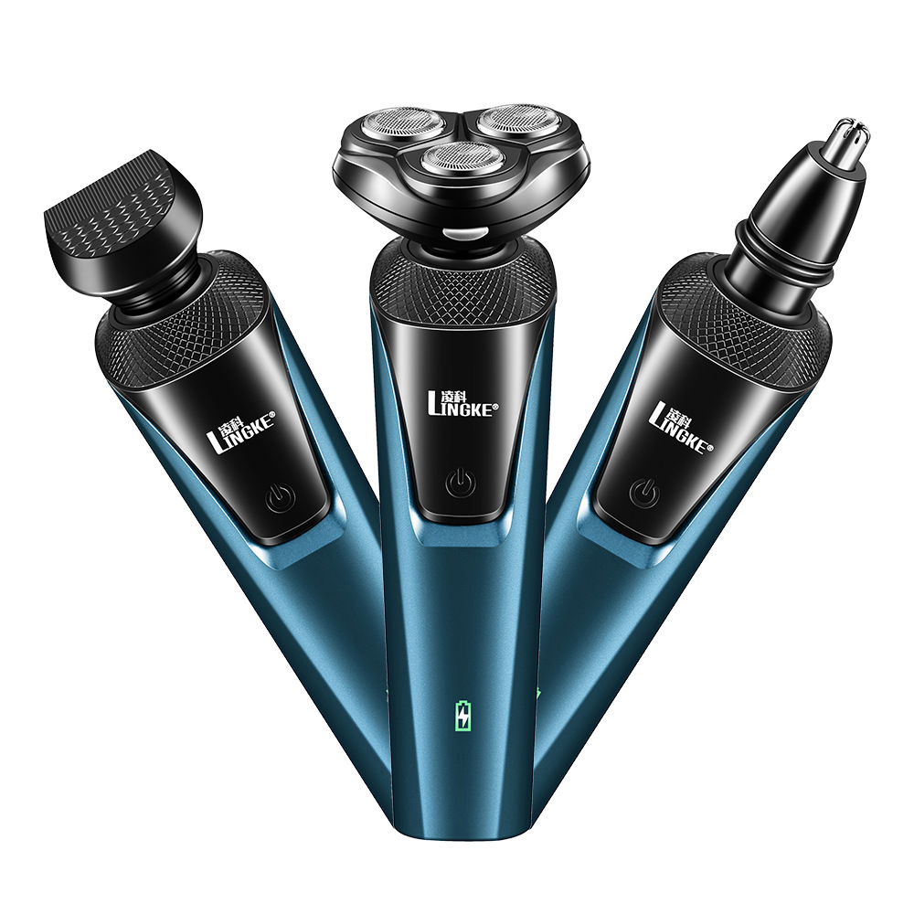 New Lingke USB Rechargeable Electric Shaver 3 in 1 Men's Beard Trimmer_voghion.com