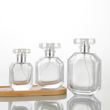 玻璃香水瓶30ml50ml 100ml透明菱形补水喷雾分装瓶多边形卡口空瓶