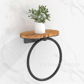 跨境浴室木质托盘置物架毛巾环卫生间收纳纸巾毛巾洗漱用品架子