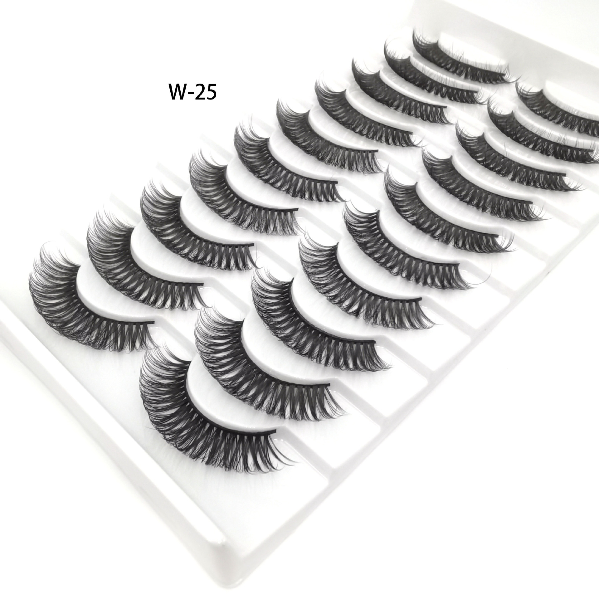 Nuevo ruso pestañas falsas DD curvadas gruesas pestañas europeas y americanas diez pares de pestañas naturales del encanto de la fibra química