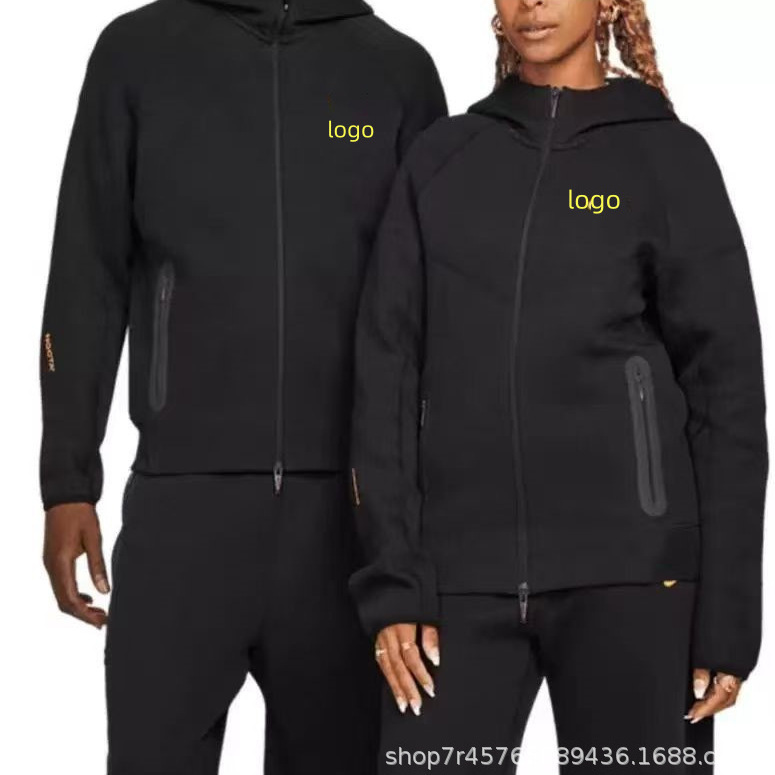 Spring and Autumn New Sports Air Layer Cross-Border Small Hook Casual Nocta Joint Hooded Jacket Jacket for Men and Women 8454