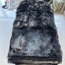 家兔整皮褥子草黄青自然花黑色真毛真皮兔皮毯子坐垫服装内胆鞋帽