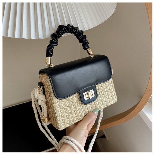 Popular new summer straw bag women's bag trendy simple woven crossbody bag foreign fashion shoulder handbag