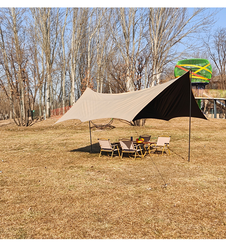 Thickened Oxford Cloth Black Vinyl Canopy Tent for Outdoor Camping, Barbecue, Sunshade, Rainproof, Sunproof, Garden Gazebo Wholesale