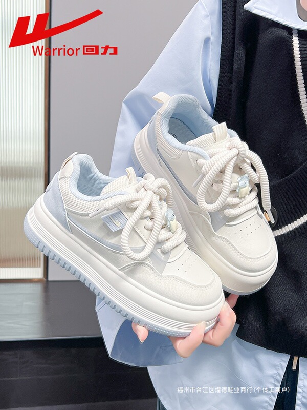 Women's Thick-Soled White Sneakers 2025 New Autumn Lightweight Soft-Soled Sports Sneakers for Junior High School Students