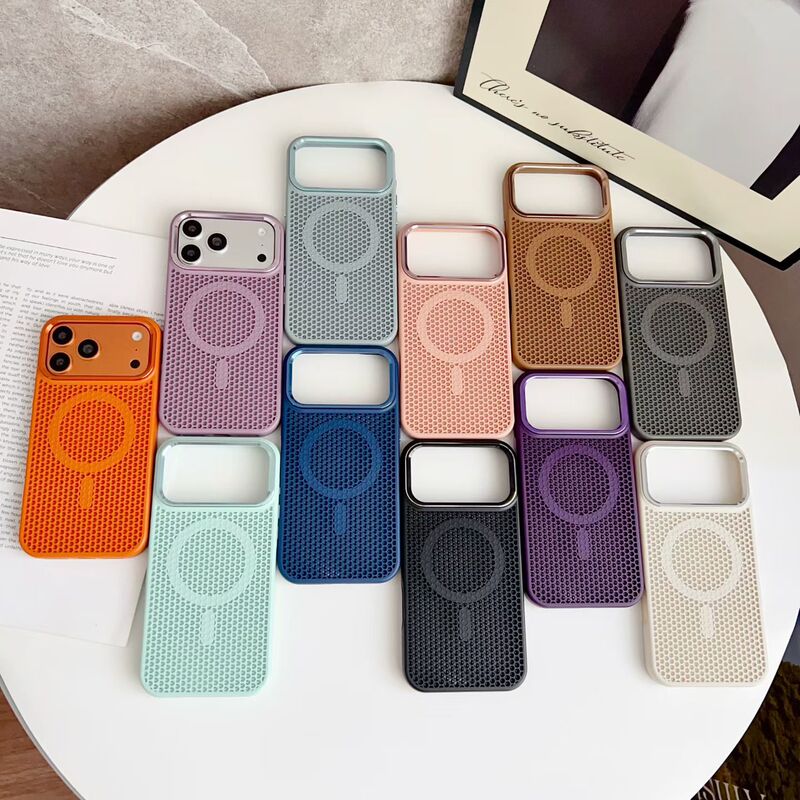Metal Lens Heat Dissipation Magnetic Suction Suitable for iPhone 17 Phone Case 16Magsafe Skin-Feel Mesh Apple 15/14 Metal Lens Heat Dissipation Magnetic Suction Suitable for iPhone 17 Phone Case 16Magsafe Skin-Feel Mesh Apple 15/14