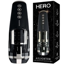 艾莱特英雄飞机杯男用全自动多频伸缩发声加温自慰器成人情趣用品