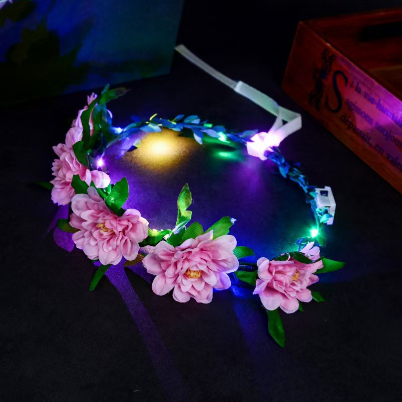Peony wreath pink + colorful light
