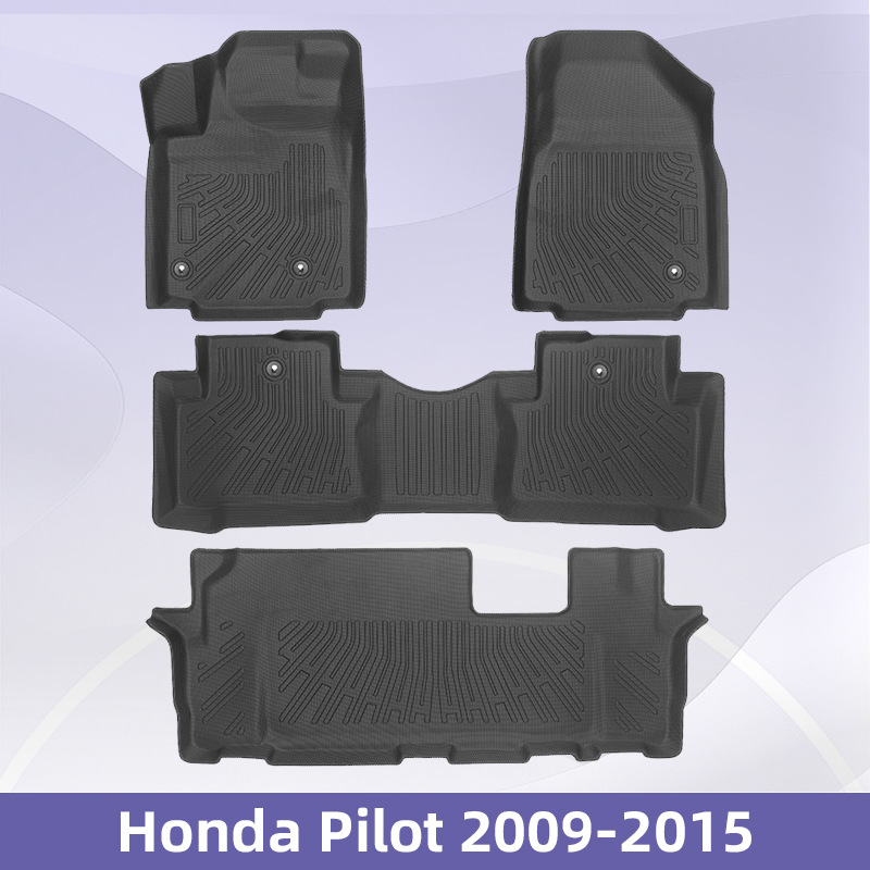 Aplicable a Honda Pilot 2009 - 2015 TPE Foot Pads 3D All Weather Coasters