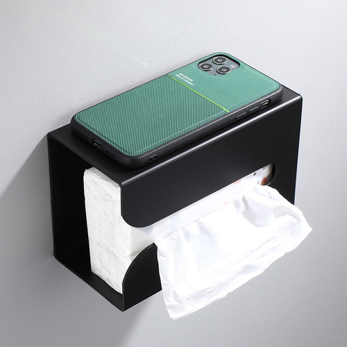 Black kitchen tissue box tissue box tissue holder household upside down wall-mounted paper tissue box bathroom universal